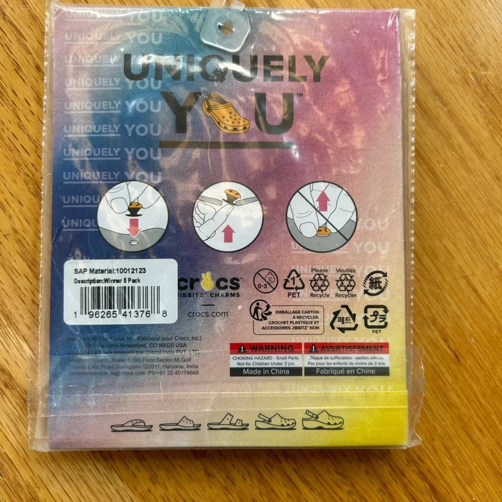 New Crocs Jibbitz Charms Winner 5-Pack Uniquely You‎ GOAT Championship Ring